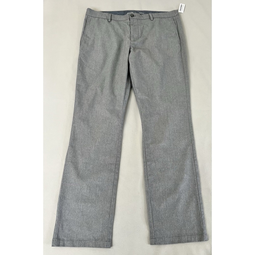 Mens Old Navy Pants 38 X 32 Light Grey Ultimate Slim Built In Flex Chino NWT